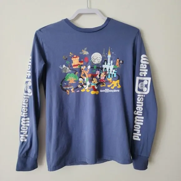 Walt Disney World Graphic T-Shirt Size XS 50th Anniversary Blue Long Sleeve - Picture 1 of 9
